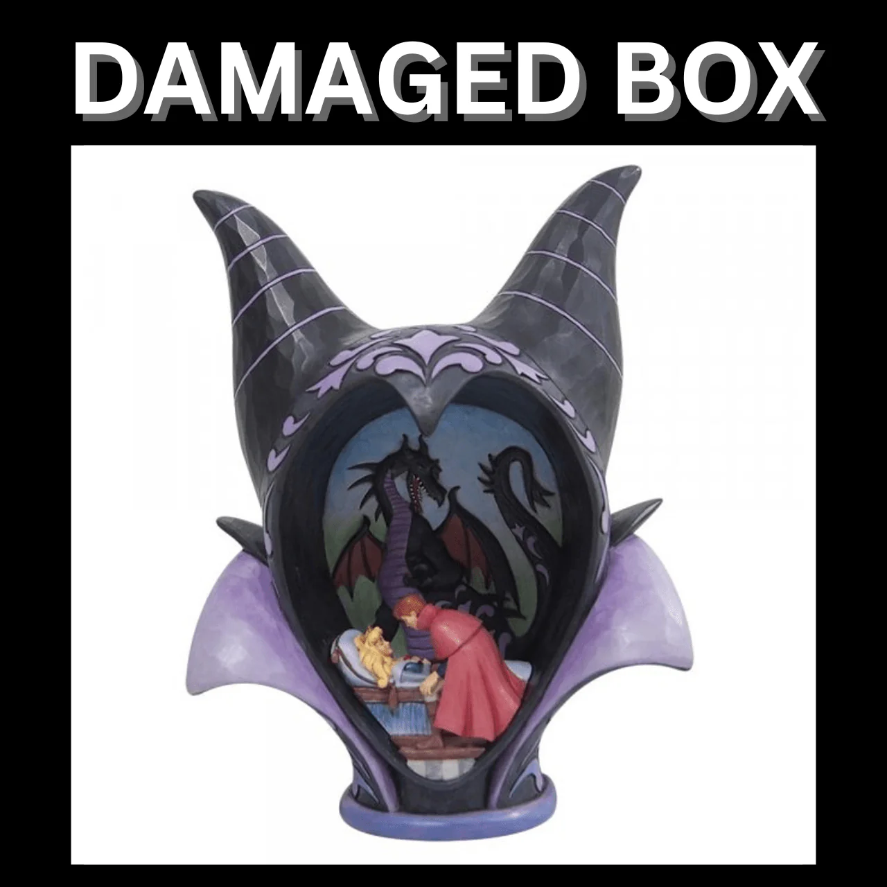 DAMAGED BOX - Disney Traditions True Love's Kiss - Maleficent Diorama Headdress Figurine