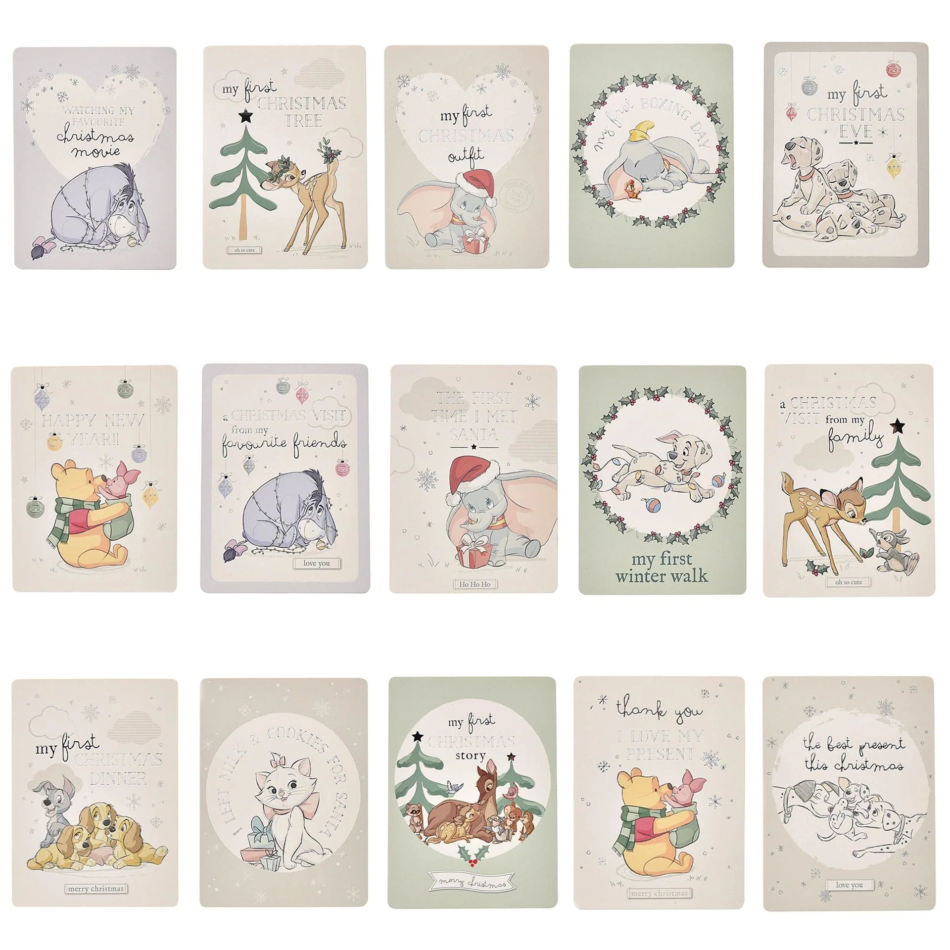 Disney Baby Magical Beginnings Baby's First Christmas Set of 15 Milestone Cards - Image 2