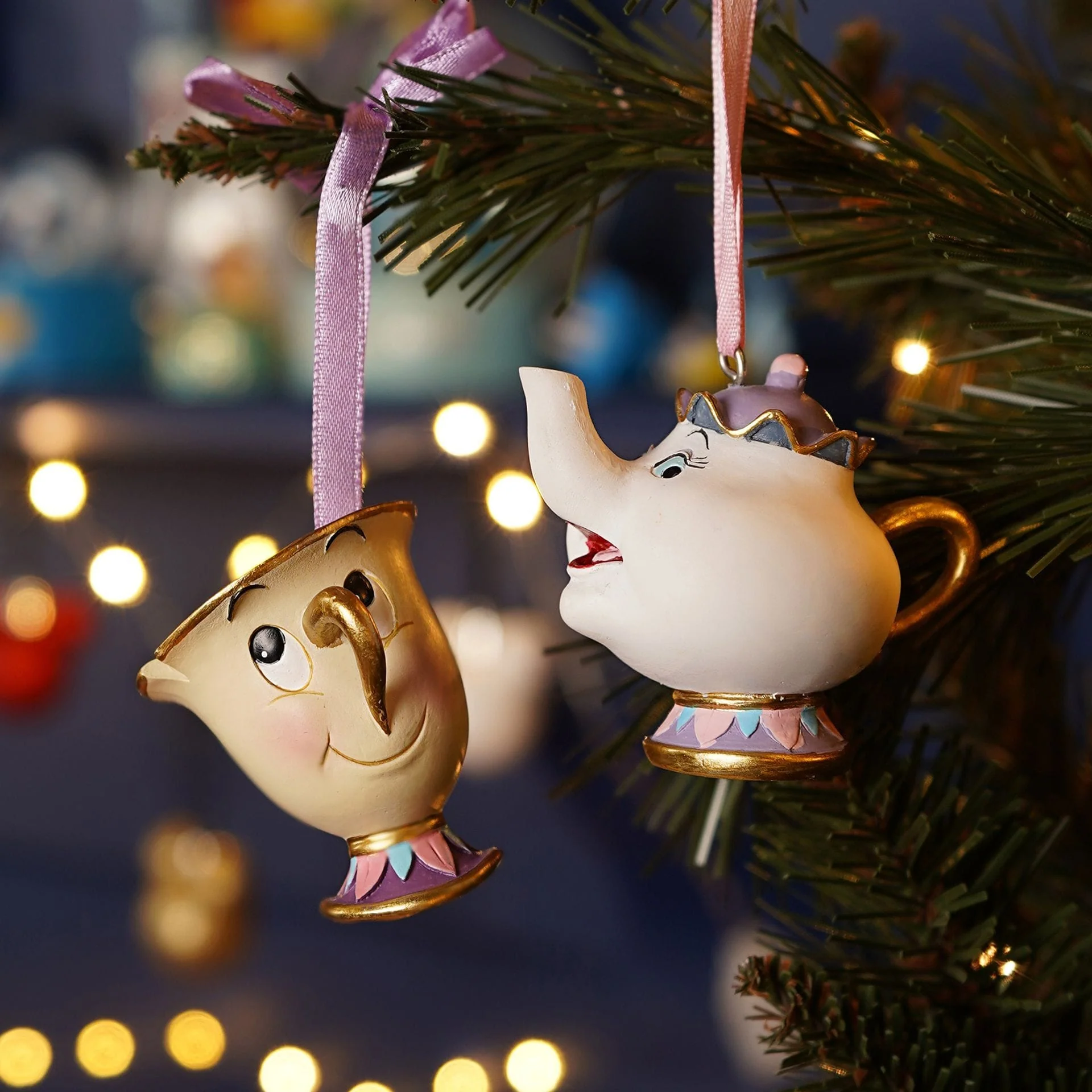 Disney Chip And Mrs Potts Set of 2 Hanging Decorations - Image 5