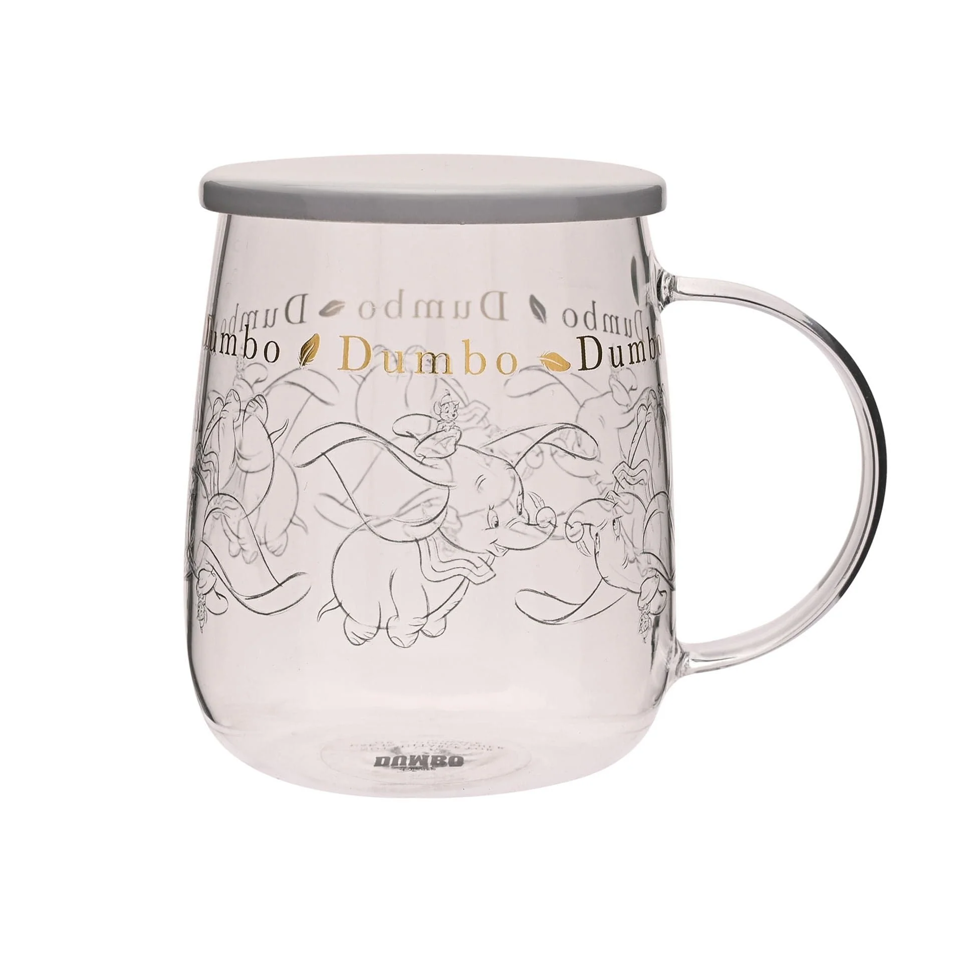 Disney Classic Collectable Glass Mug With Lid - Dumbo