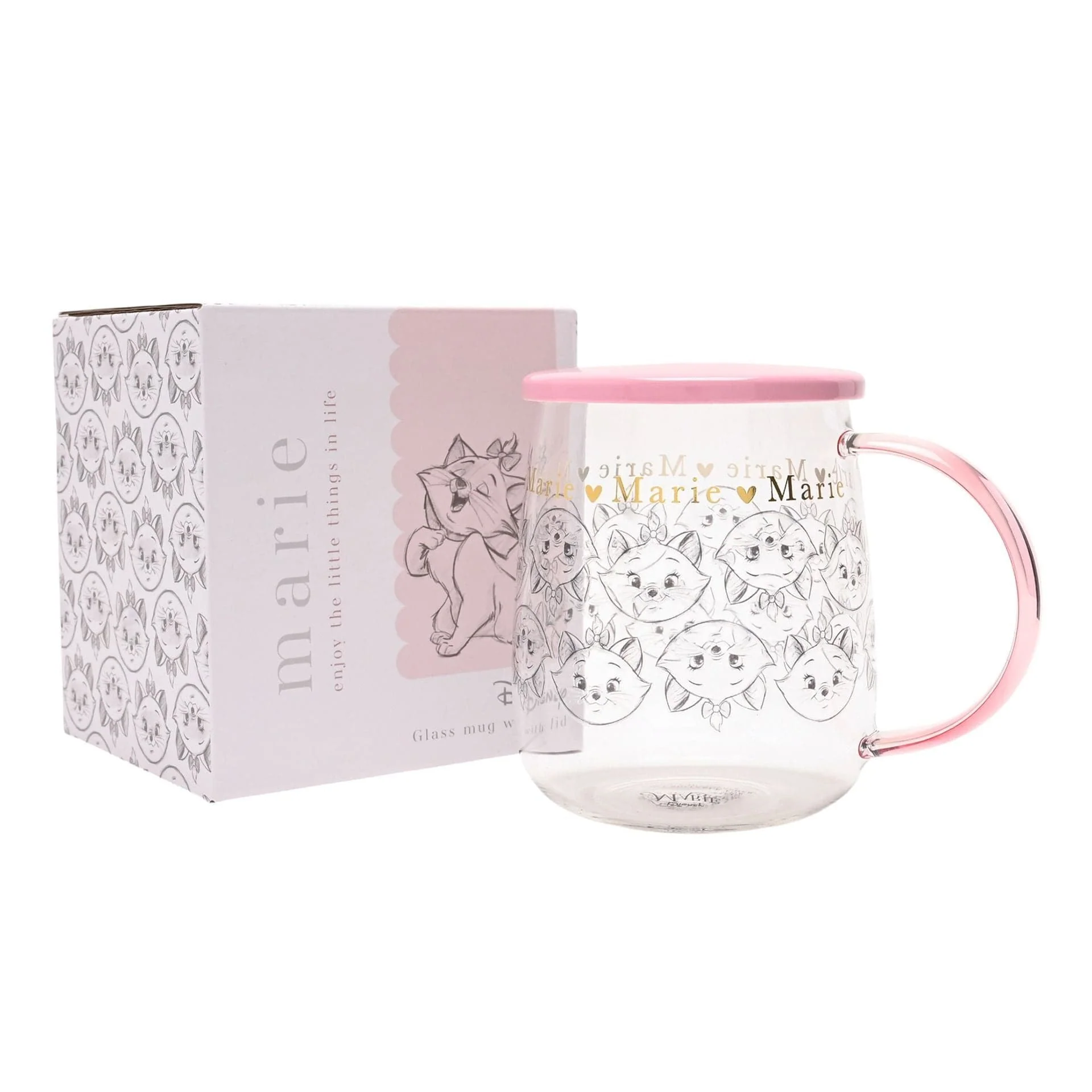 Disney Classic Collectable Glass Mug With Lid - Marie Aristocats - Image 4