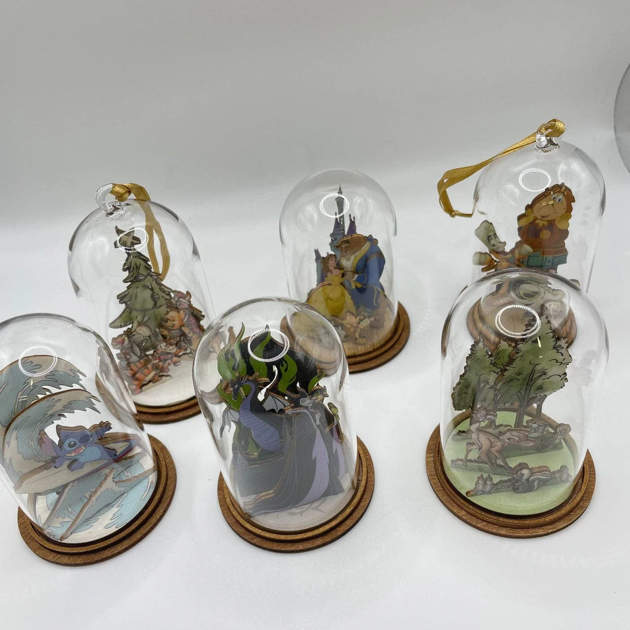 Disney Enchanting Glass Dome 6 piece bundle figurines (combined rrp £102)