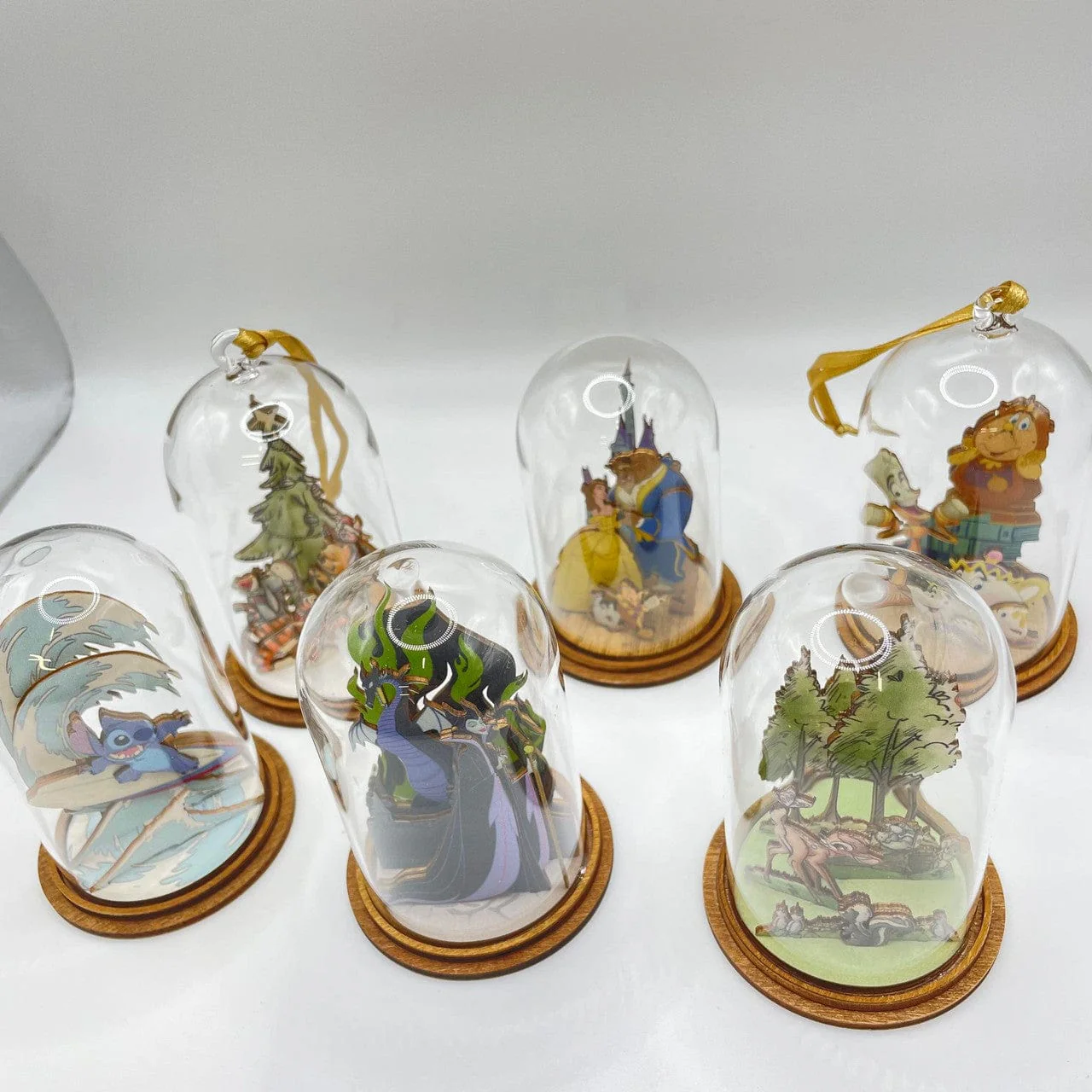 Disney Enchanting Glass Dome 6 piece bundle figurines (combined rrp £102) - Image 2