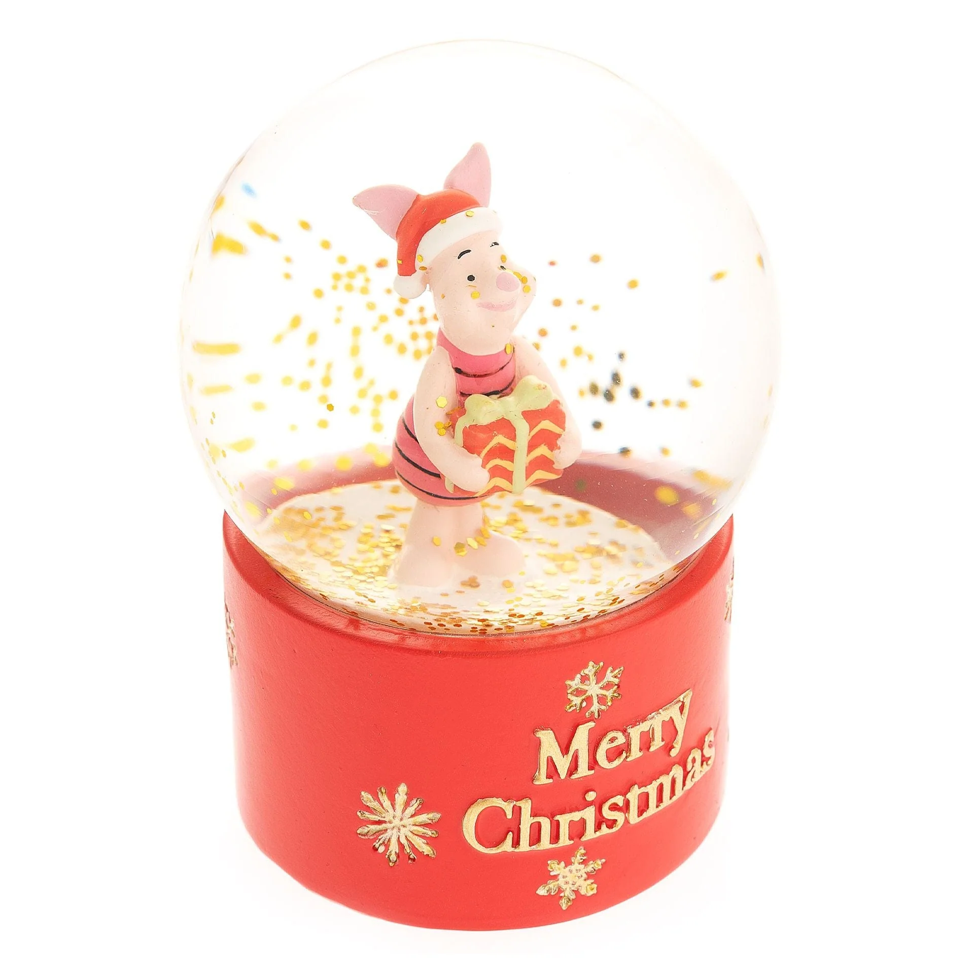 Disney Icons And Villains Piglet Snowglobe "Merry Christmas" Winnie The Pooh And Friends - Image 3
