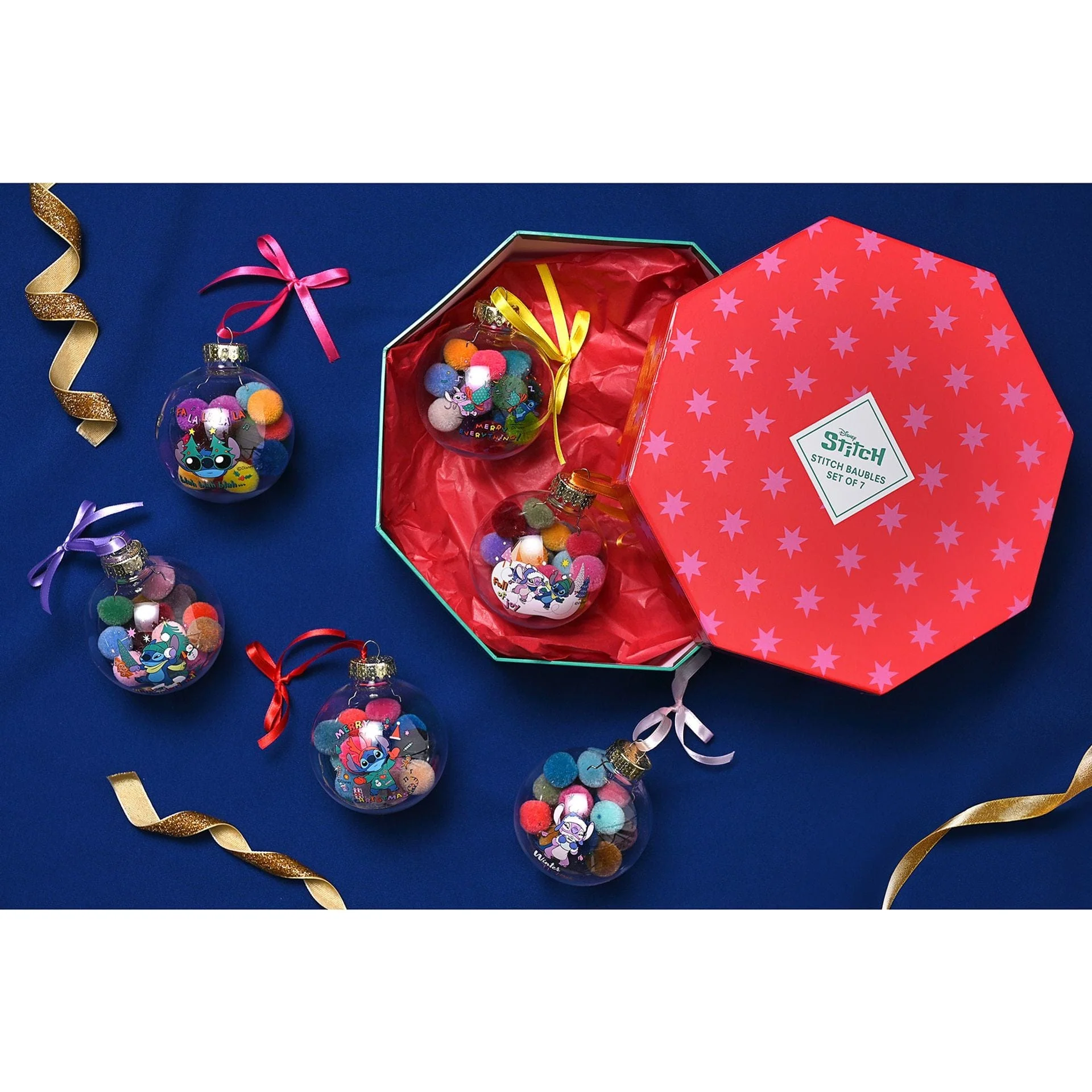 Disney Icons And Villains Set of 7 Baubles with Pom Poms Lilo & Stitch - Image 17