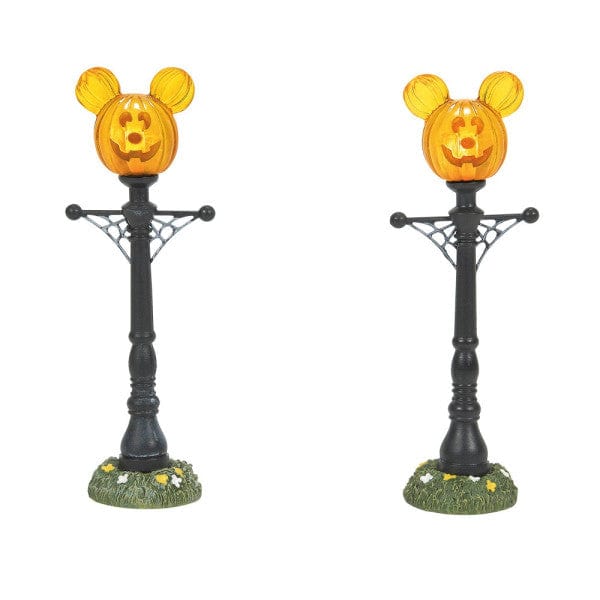 Disney Mickey's Pumpkintown Street Lights Figurine Disney Village By Department 56