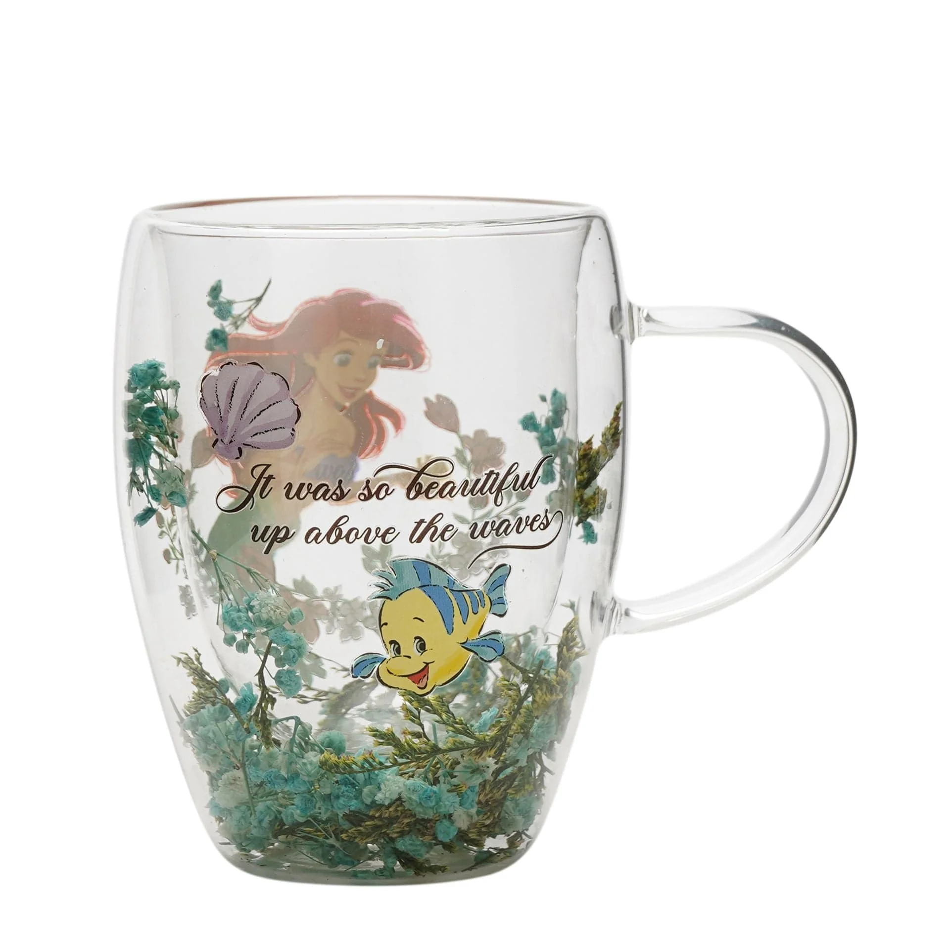 Disney Pastel Princess Floral Decorative Glass Mug - Ariel The Little Mermaid - Image 3
