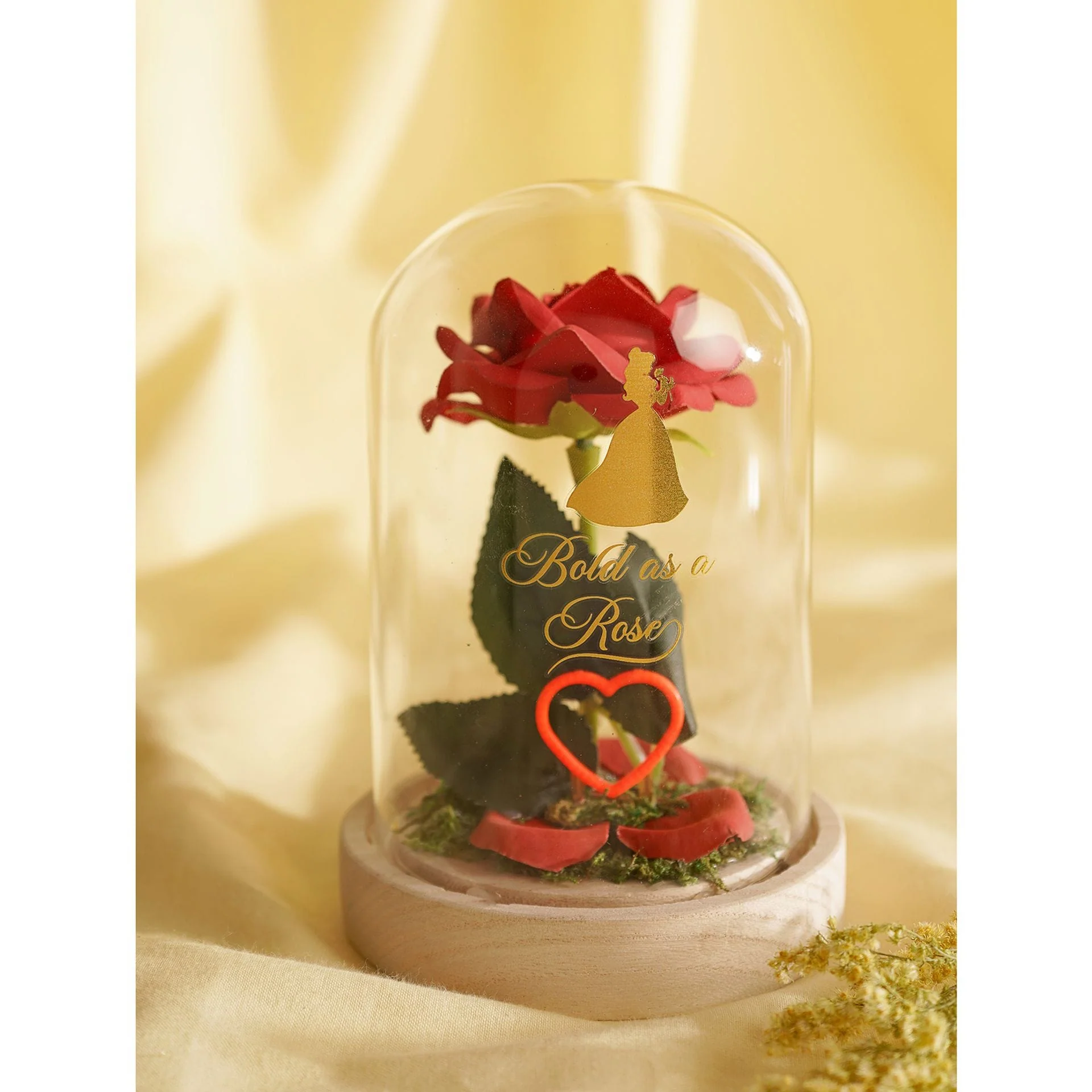Disney Pastel Princess Florals In A Cloche With Neon Light - Belle Beauty And the Beast - Image 2