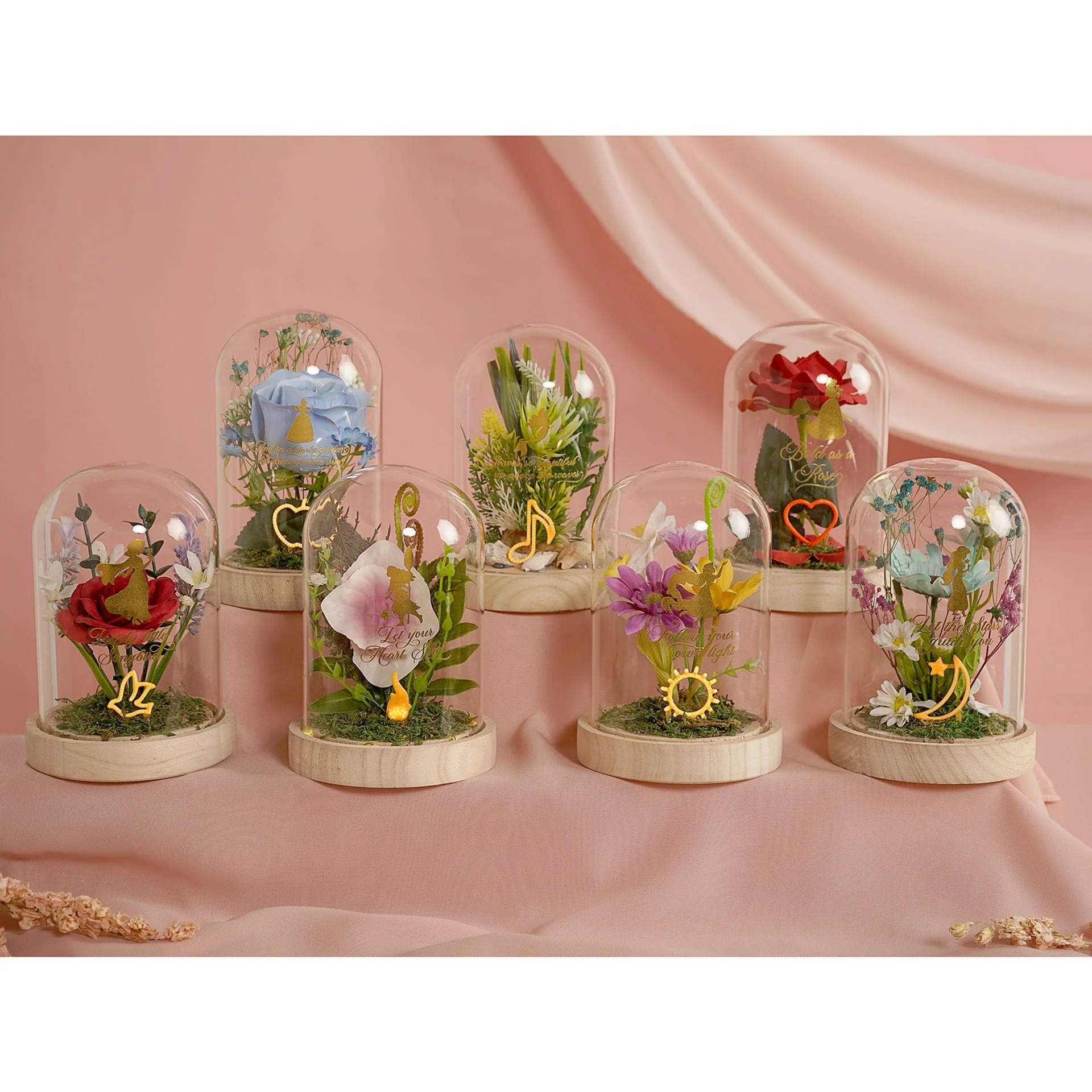 Disney Pastel Princess Florals In A Cloche With Neon Light - Moana - Image 4