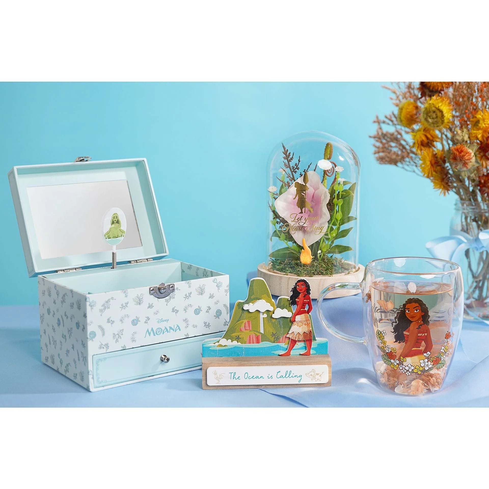 Disney Pastel Princess Florals In A Cloche With Neon Light - Moana - Image 5