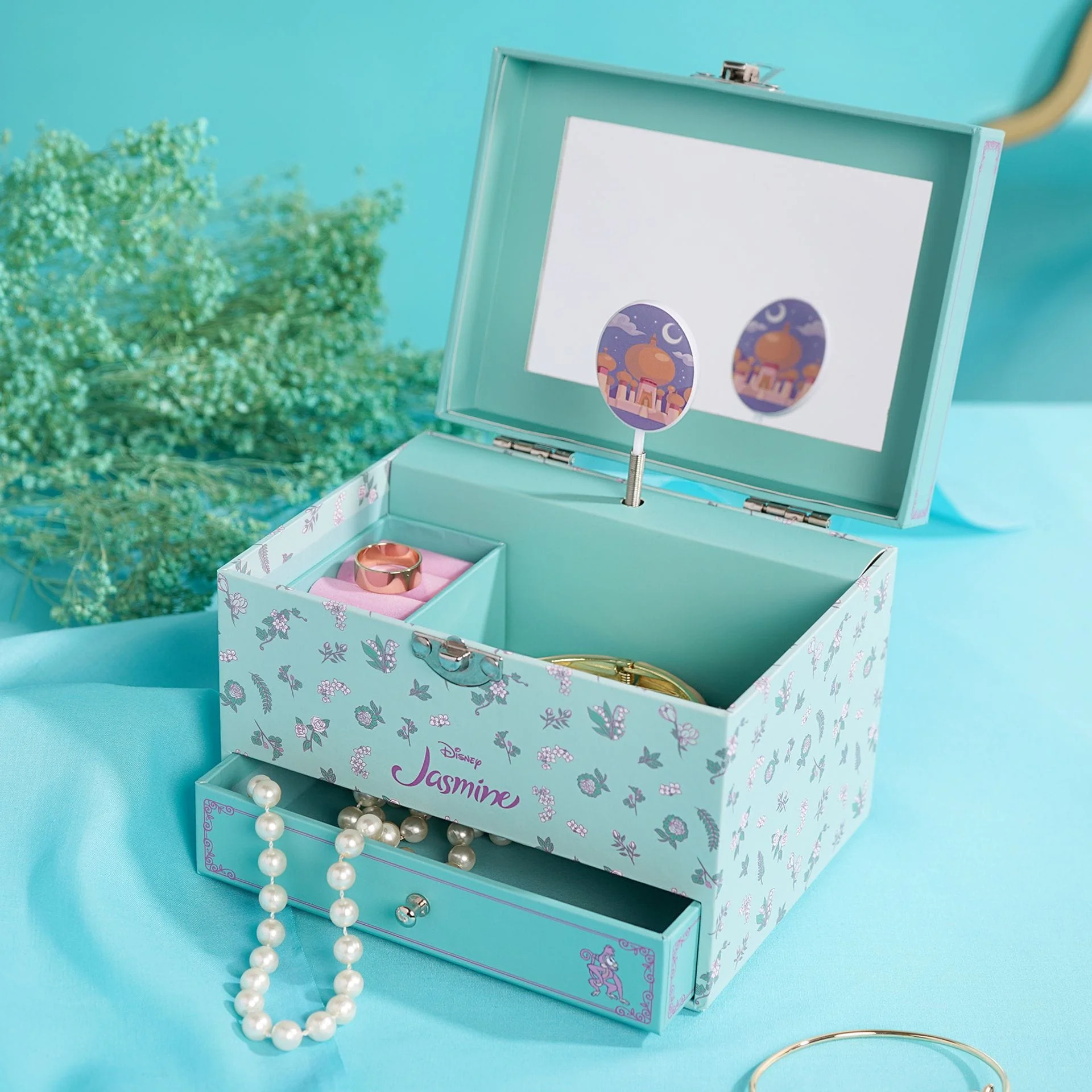 Disney Pastel Princess Musical Jewellery Box - Jasmine Aladdin - Image 6