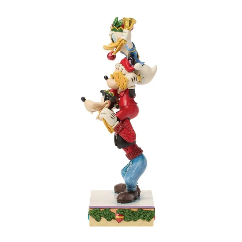 Disney Traditions A Holiday Pile Up (Mickey, Donald and Goofy Stacked) Figurine By Jim Shore 6018706 - Image 4