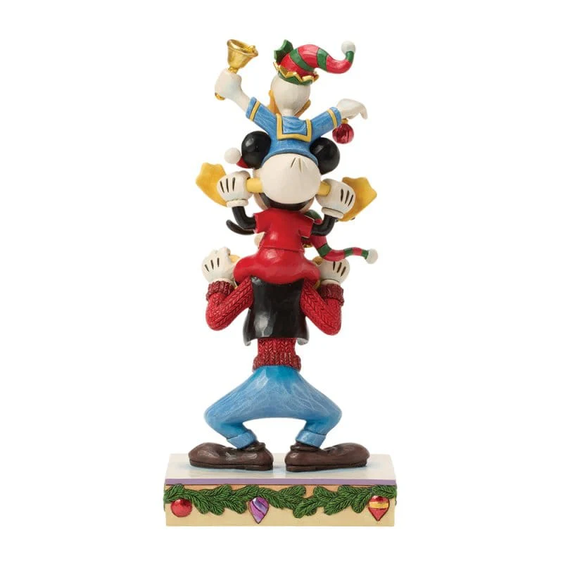 Disney Traditions A Holiday Pile Up (Mickey, Donald and Goofy Stacked) Figurine By Jim Shore 6018706 - Image 5