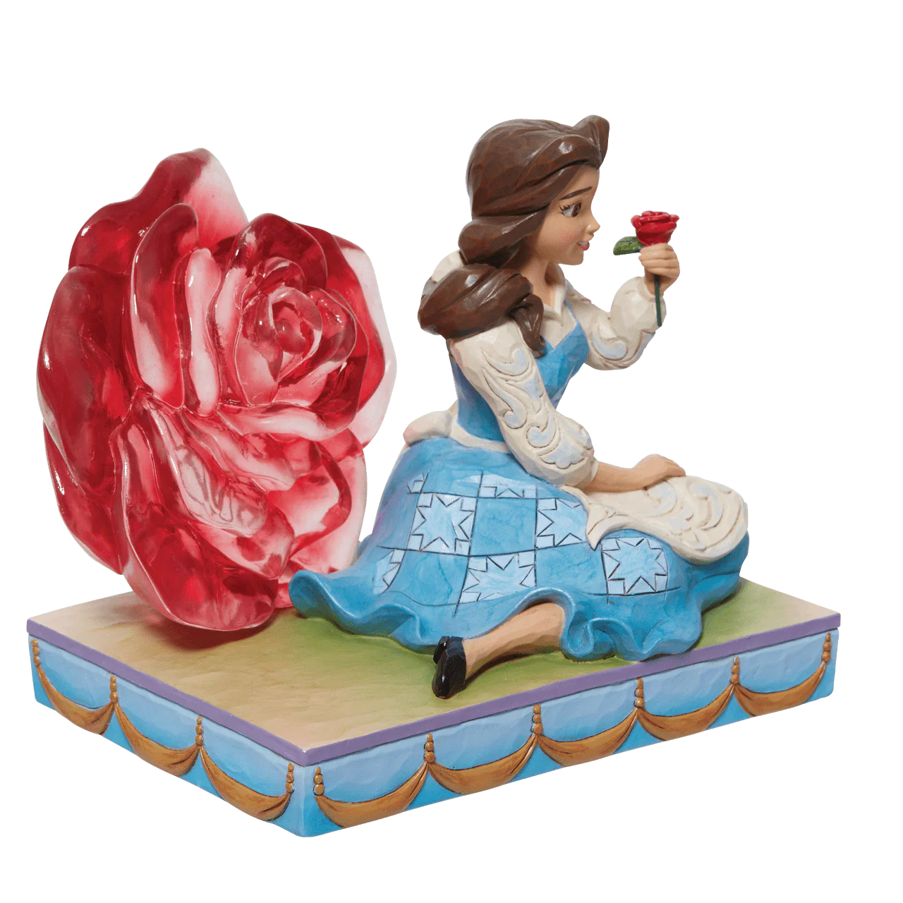 Disney Traditions Belle with Clear Resin Rose Figurine By Jim Shore 6011924 - Image 3