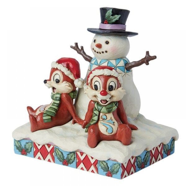 Disney Traditions Chip ‘n’ Dale with Snowman Figurine by Jim Shore 6015006 - Image 3