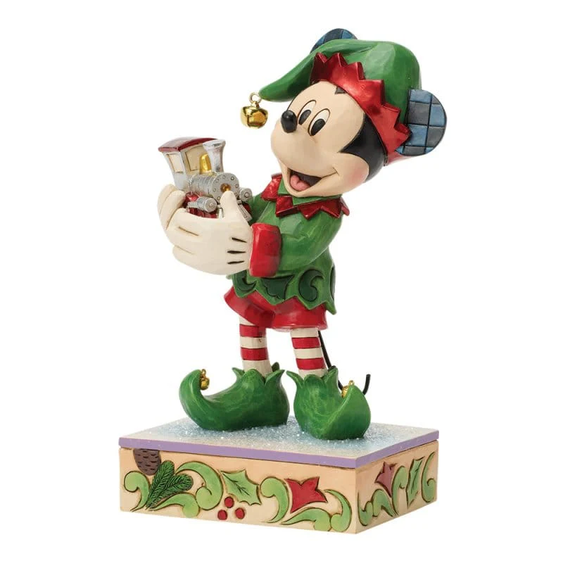 Disney Traditions Elf with Train (Mickey Elf) Figurine By Jim Shore 6018712 - Image 3