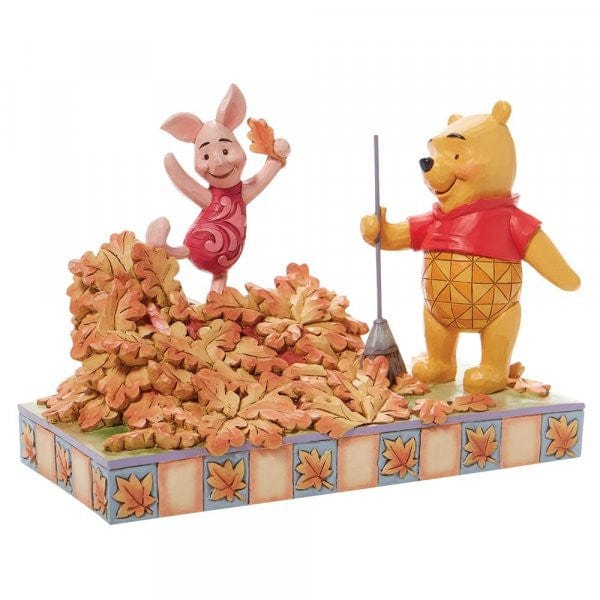 Disney Traditions Jumping into Fall - Piglet and Pooh Autumn Leaves Figurine 6008990 - Image 2