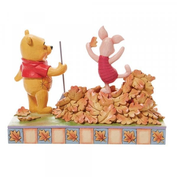 Disney Traditions Jumping into Fall - Piglet and Pooh Autumn Leaves Figurine 6008990 - Image 4