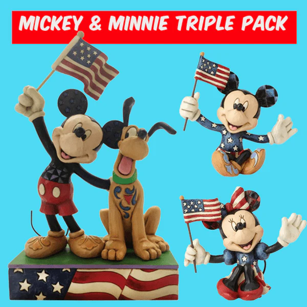 Disney Traditions Mickey & Minnie Patriotic Triple Pack