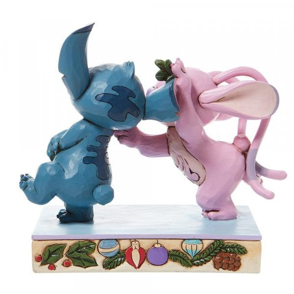 Disney Traditions Mistletoe Kiss - Stitch and Angel with Mistletoe Figurine 6008980 - Image 3