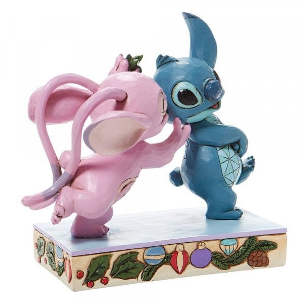 Disney Traditions Mistletoe Kiss - Stitch and Angel with Mistletoe Figurine 6008980 - Image 4