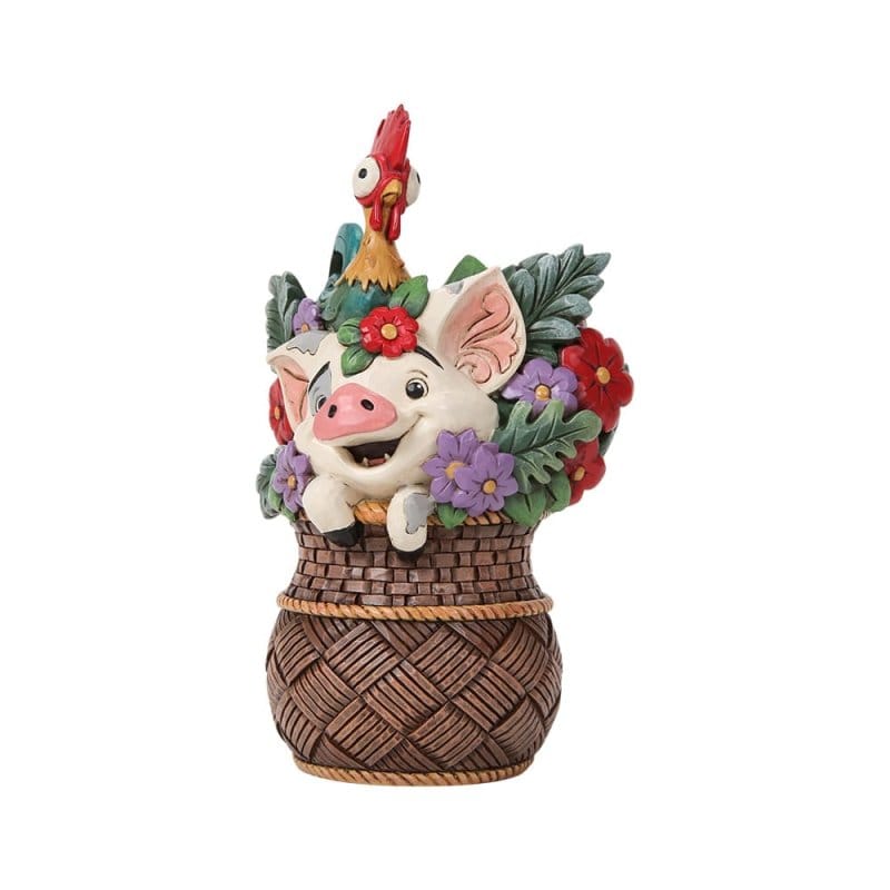 Disney Traditions Pua And Hei Hei Flower Basket Moana Figurine by Jim Shore - Image 2