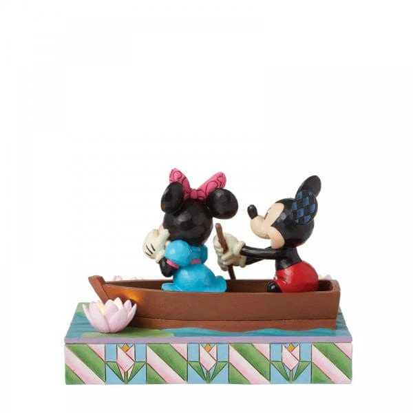 Disney Traditions Row-mance is in the Air (Mickey & Minnie in a Rowboat Light- Up Figurine) By Jim Shore 6016328 - Image 2