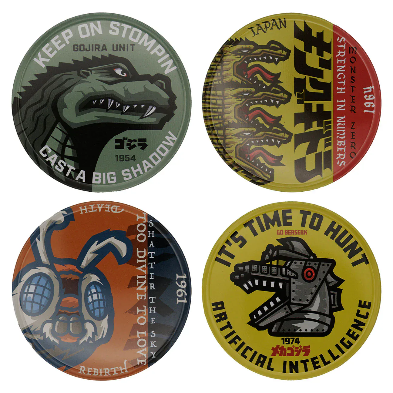 Godzilla Set Of 4 Metal Coasters - Image 2