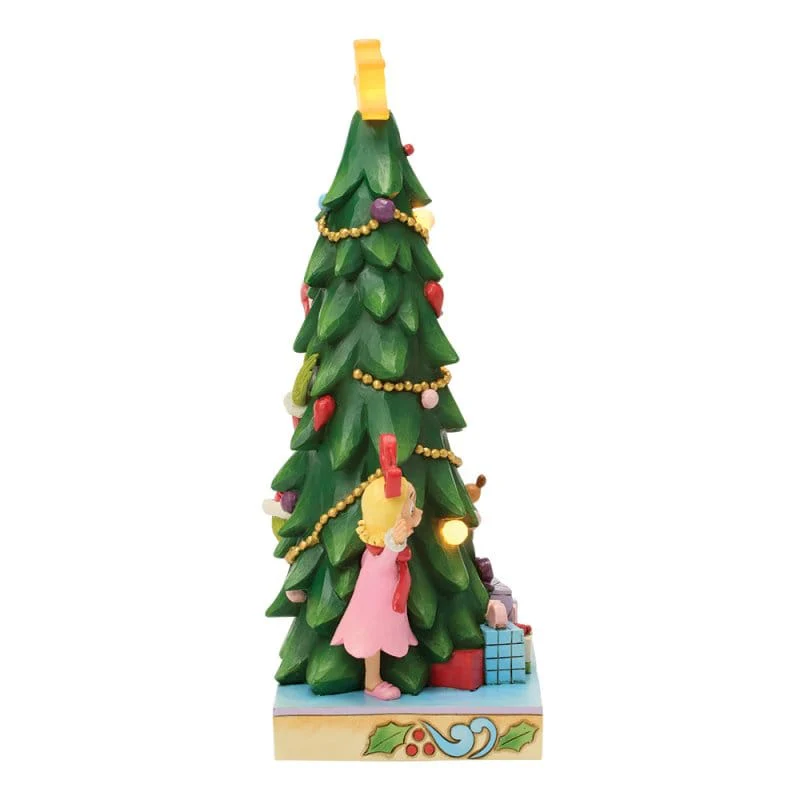 Grinch, Cindy & Max Peeking out from LED Tree  Figurine By Jim Shore 6018962 - Image 5