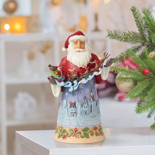 Heartwood Creek By Jim Shore Santa With Sleigh In Overnight Scene Figurine 6015502 - Image 5