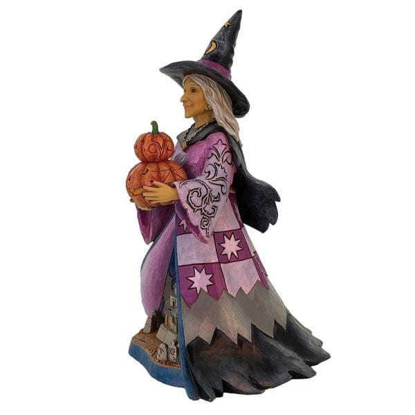 Heartwood Creek By Jim Shore Spellbinding Smiles (Good Witch with LED Pumpkins) Figurine 6016638 - Image 3