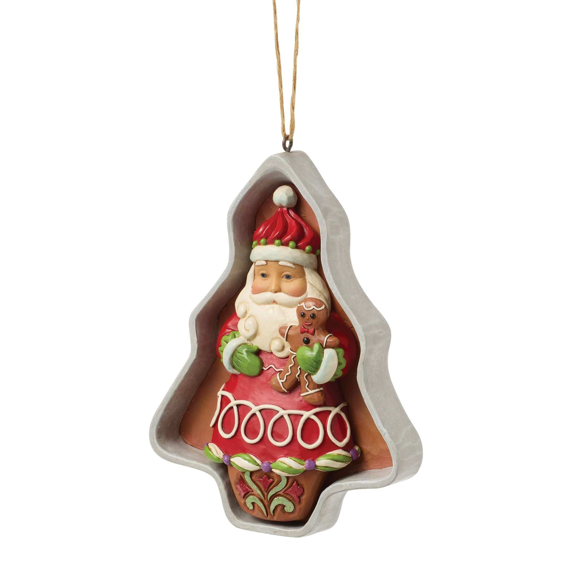 Heartwood Creek Gingerbread Cookie Cutter Santa Hanging Ornament By Jim Shore - Image 3