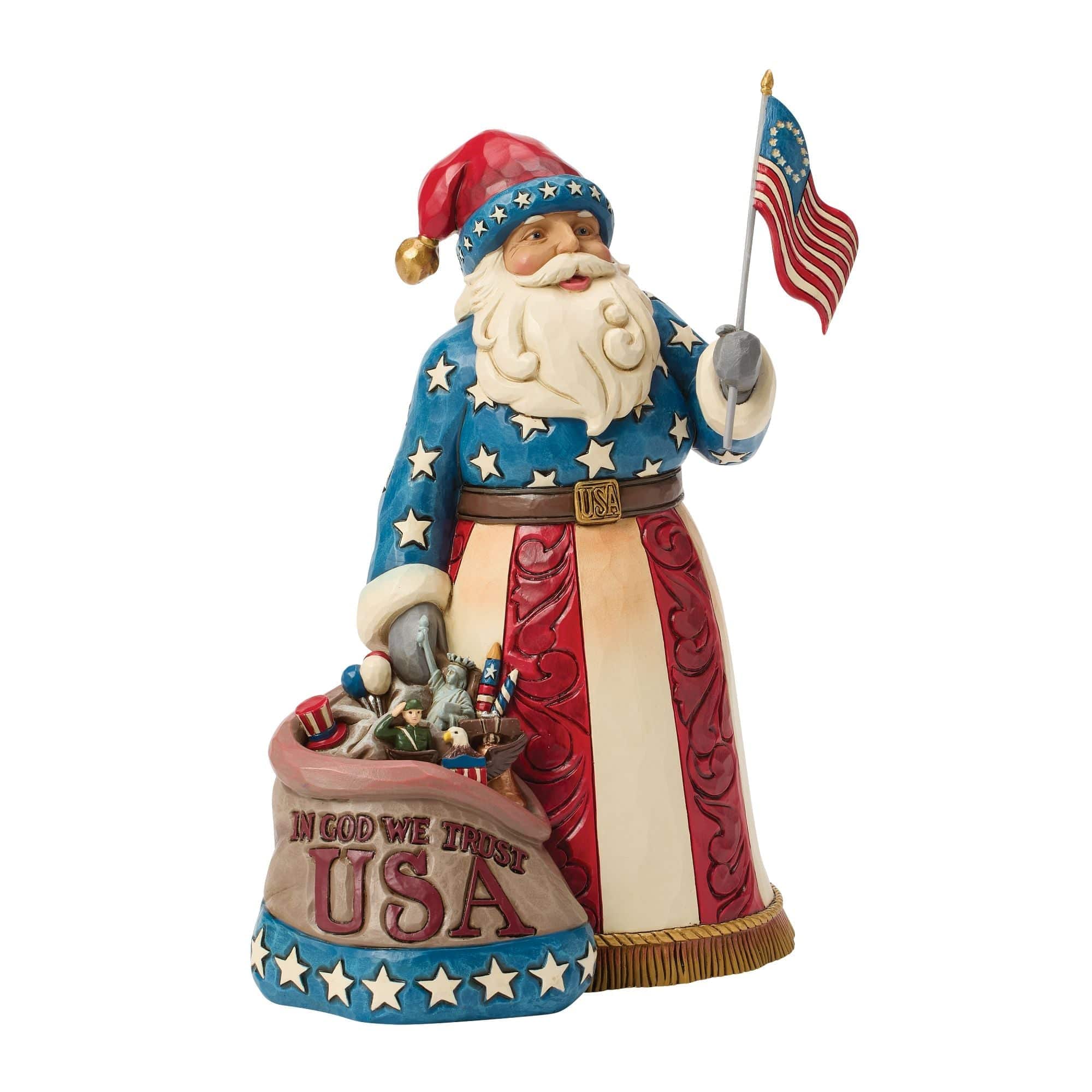Heartwood Creek Patriotic Santa With Flag Figurine By Jim Shore - Image 2