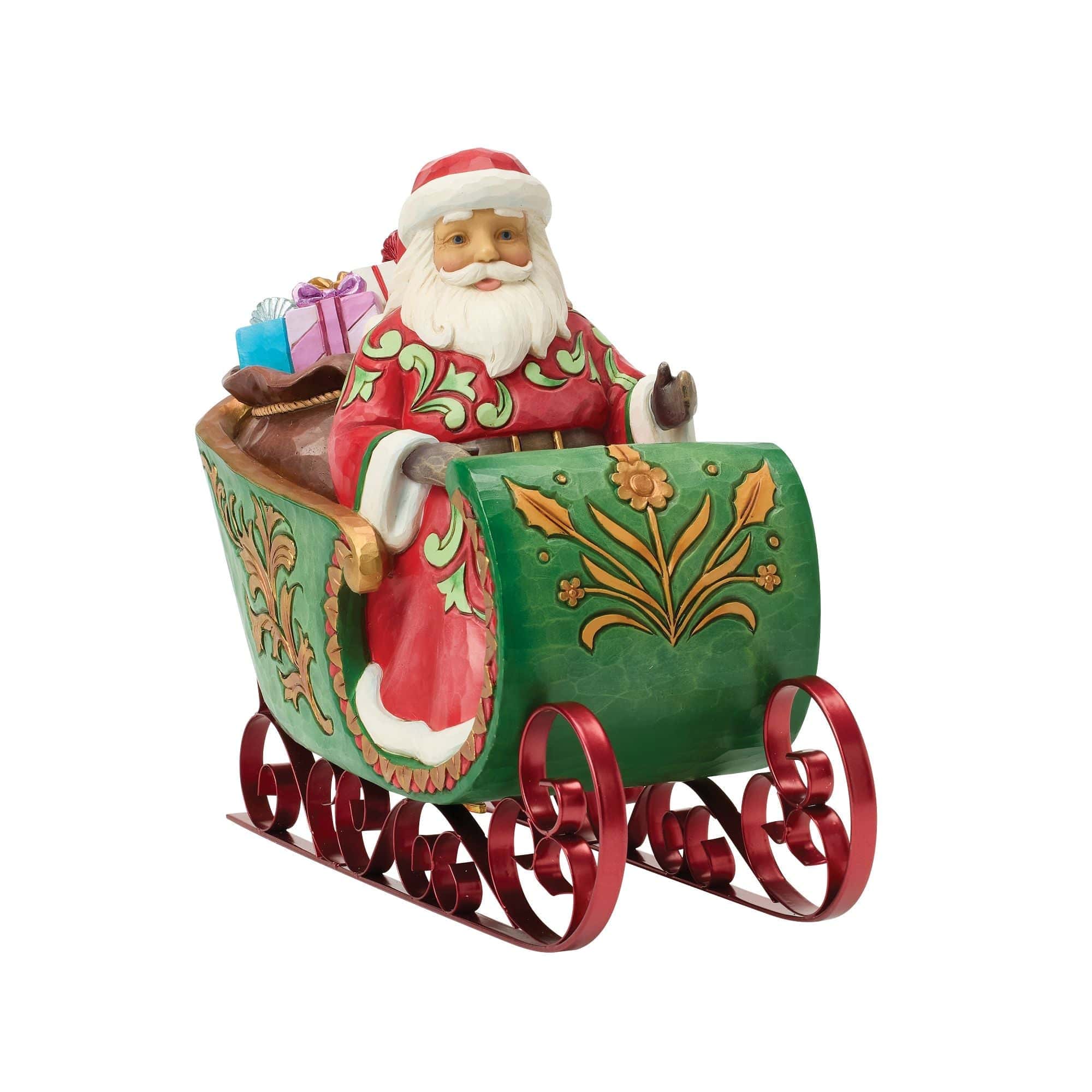 Heartwood Creek Santa In Musical Sleigh Figurine By Jim Shore - Image 3