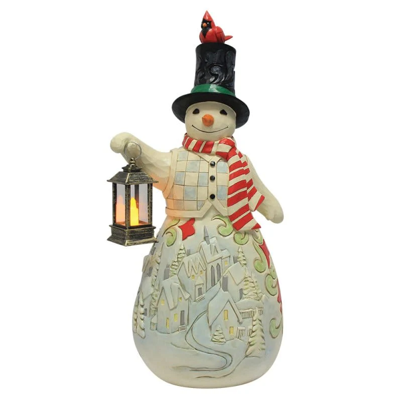 Heartwood Creek Snowman LED Candle Statue By Jim Shore - Image 2