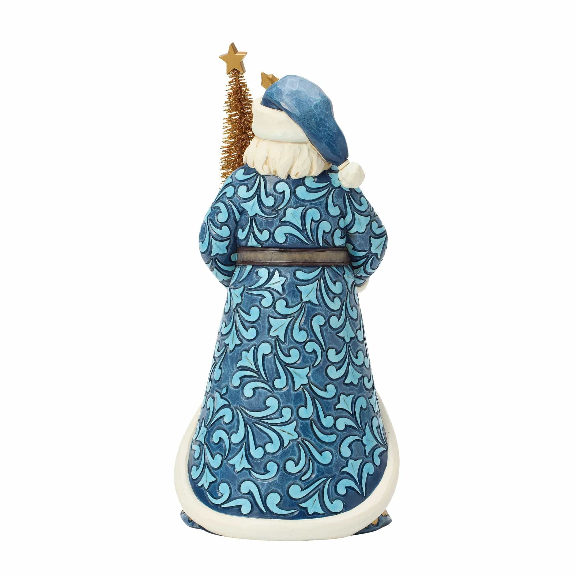 Heartwood Creek Twilight Blue and Gold Santa with Sisal Tree Figurine By Jim Shore - Image 2