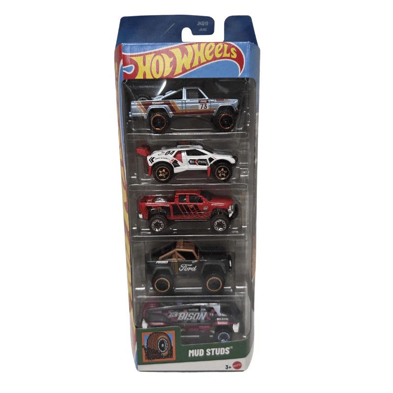 Hot Wheels 5 Car Pack Mud Studs Green Packaging