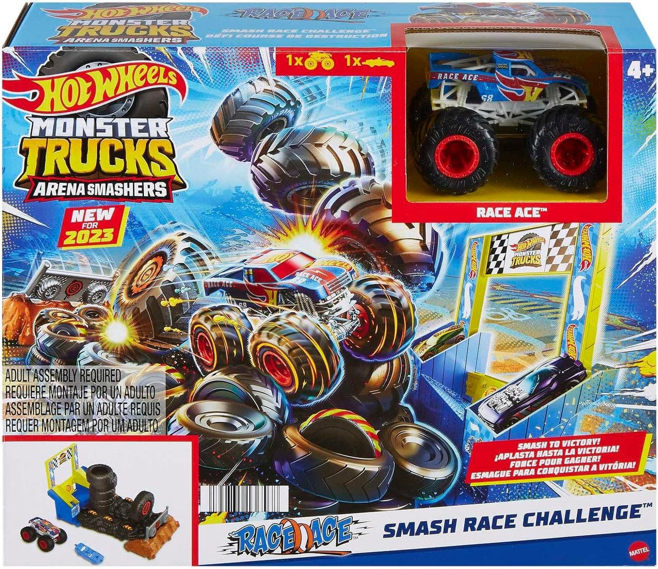 Hot Wheels Monster Trucks Arena Smashers Race Ace Smash Race Challenge - Image 4