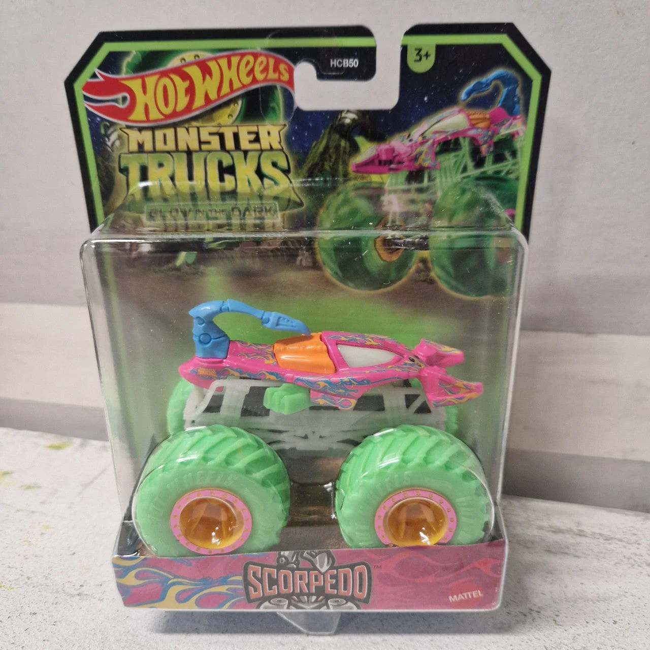Hot Wheels Monster Trucks Glow In The Dark Scorpedo  New Packaging