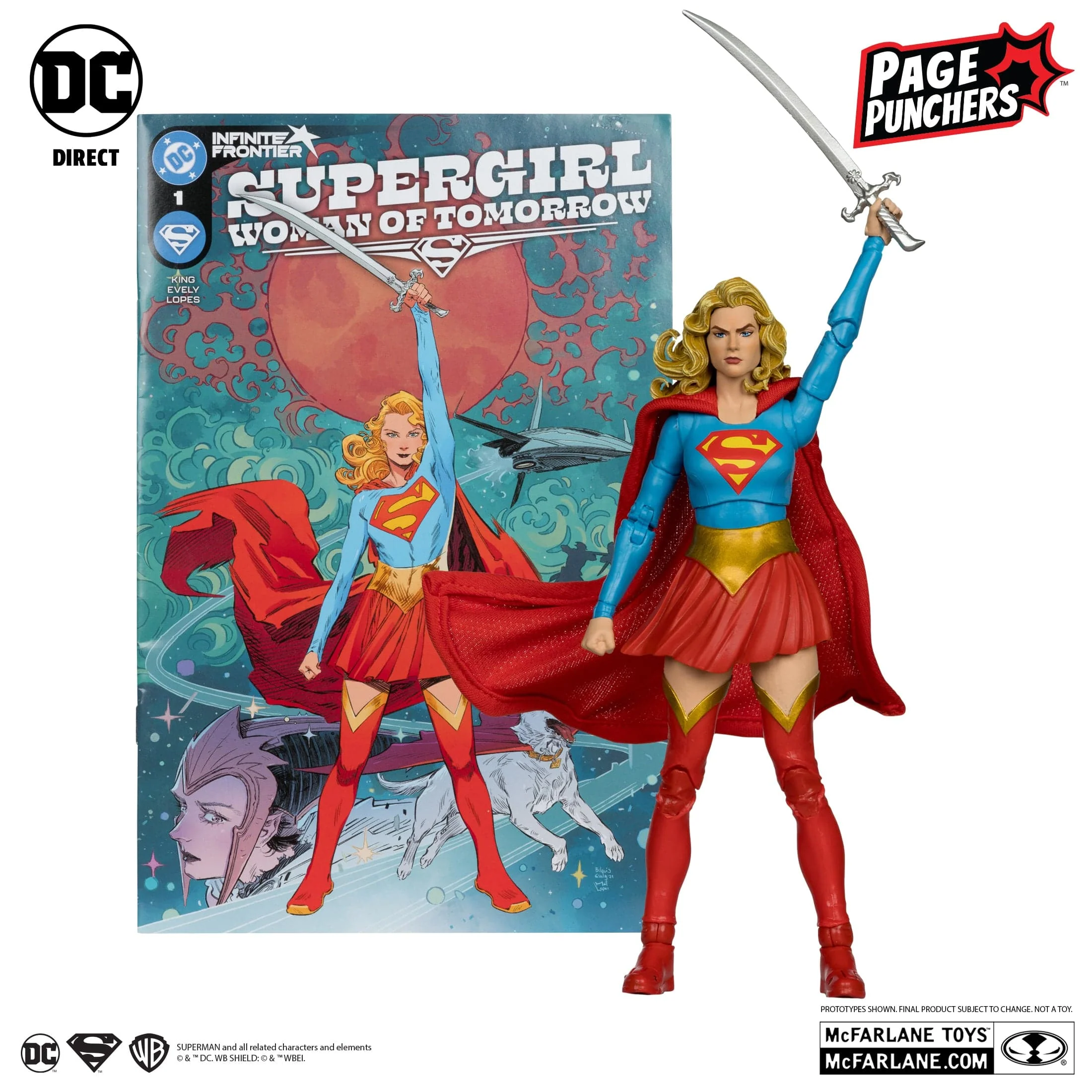 McFarlane Toys DC Direct Supergirl Figure Woman Of Tomorrow With Comic Page Puncher