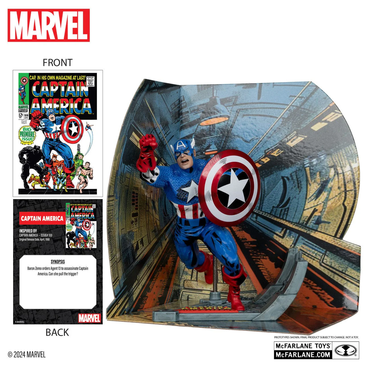 McFarlane Toys Marvel Captain America 1:10th Scale Figure Captain America #100