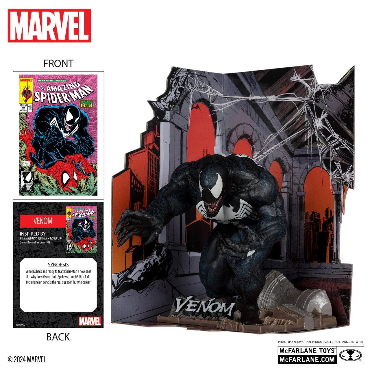 McFarlane Toys Marvel Venom 1:10th Scale Figure The Amazing Spider-Man #316