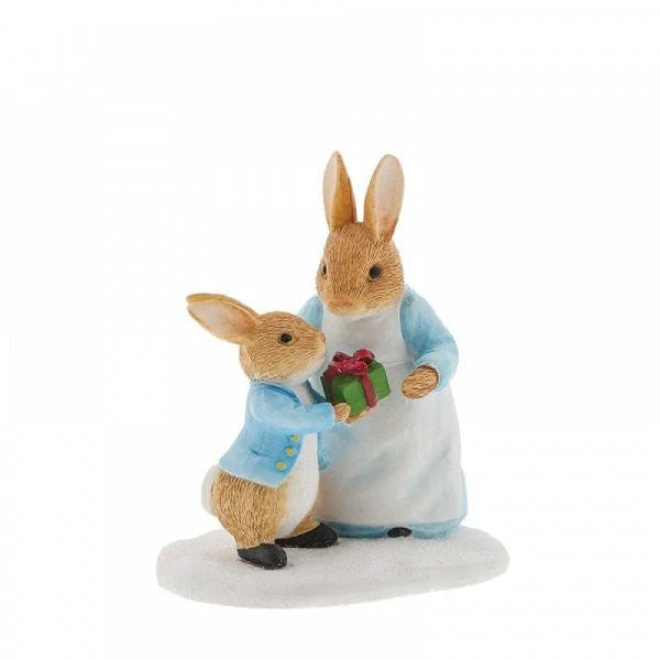 Mrs. Rabbit Passing Peter Rabbit a Present Figurine - Image 2