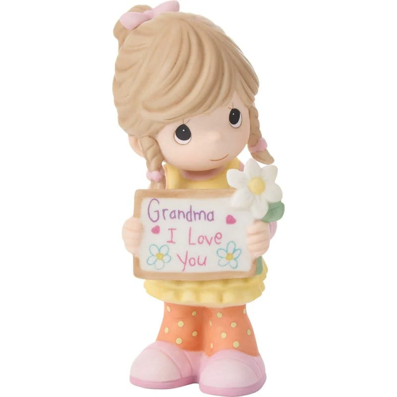 Precious Moments Grandma Girl With Sign & Flower Figurine - Image 2