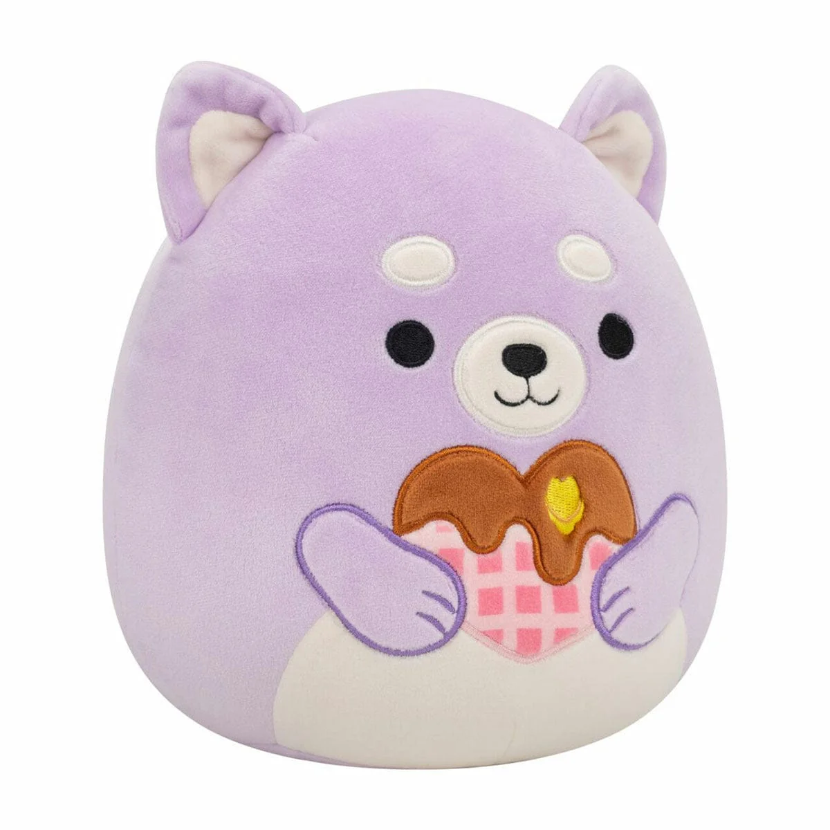 Squishmallows 7.5" Valentines Hoyt The Lavender Shiba Inu with Heart Waffle - Image 2