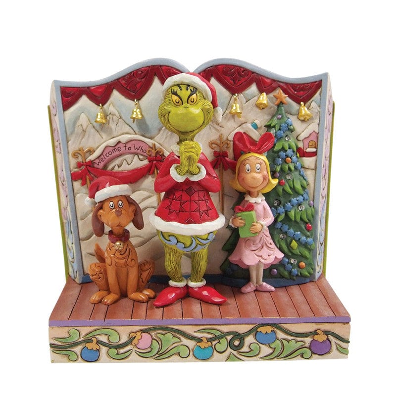 The Grinch With Cindy Lou & Max Storybook Figurine By Jim Shore 6017056 - Image 3