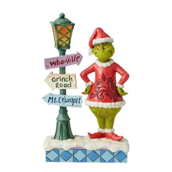 The Grinch with Street Sign Figurine By Jim Shore 6012699 - Image 2