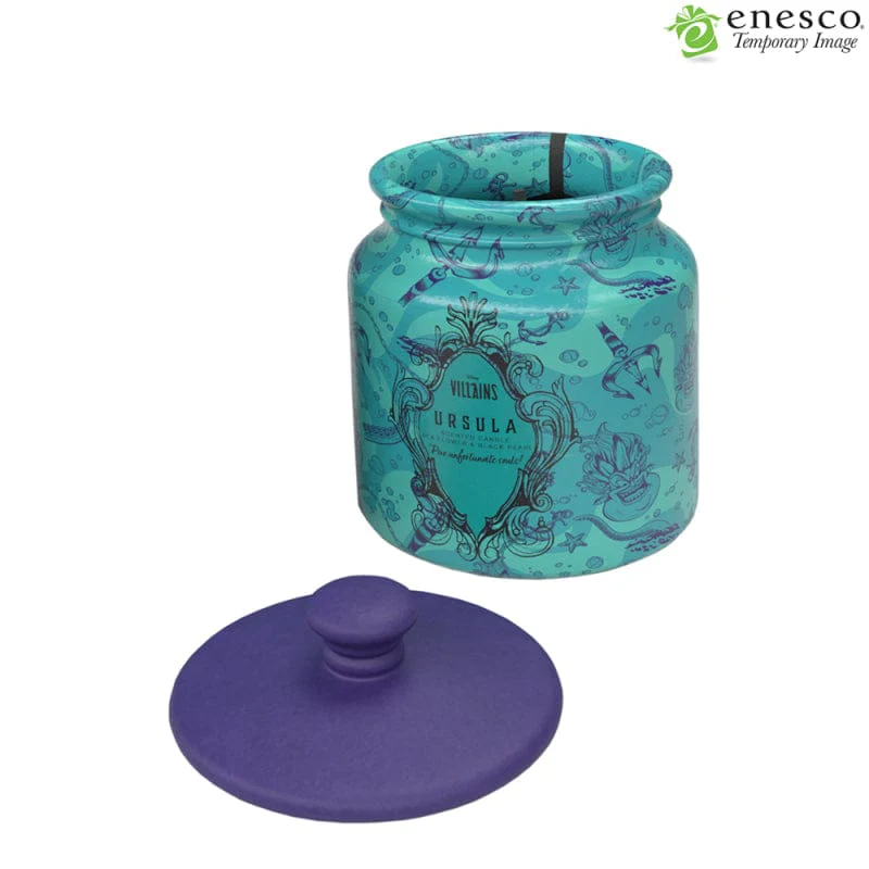 Disney Ursula Ceramic Sea Flower & Black Pearl Aqua Candle by Disney Home Fragrance